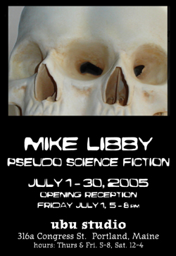 poster for the exhibit "Pseudo Science Fiction"  by Mike Libby
